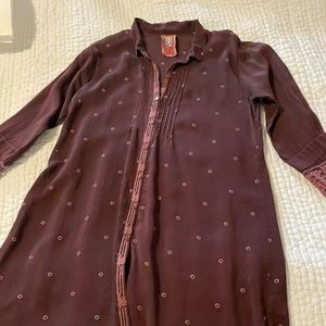 JOHNNY WAS LOng Sleeve Embroidered Blouse,XS